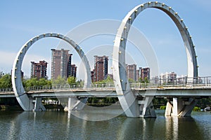Asia Chinese, Beijing, Jianhe Park, landscape architecture, railway bridge,
