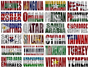 Asia countries flag words Part 2