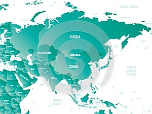 Asia detailed political map with lables