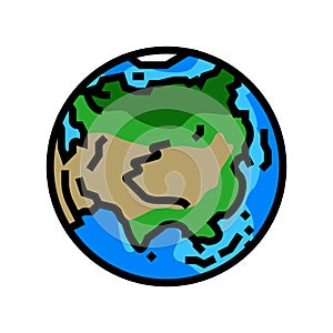 asia earth planet map color icon vector illustration