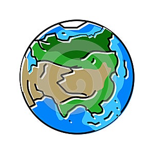 asia earth planet map color icon vector illustration