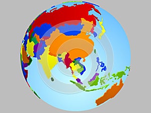 Asia globe map