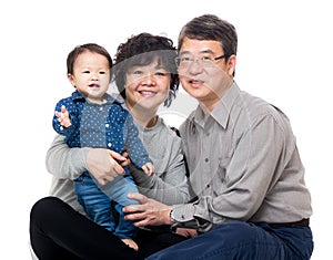 Asia grandparent with thier granddaughter