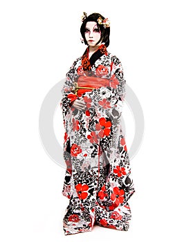Asia japanese cosplay Kabuki girl photo