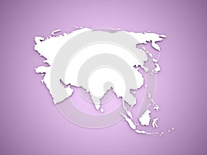 Asia map continent concept on purple