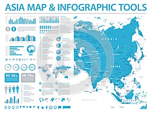 Asia Map - Info Graphic Vector Illustration