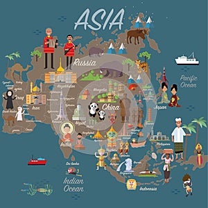 Asia map and travel photo