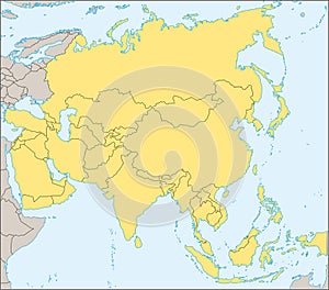 Asie politická mapa 