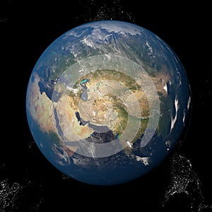 Asia seen from space 3d illustration