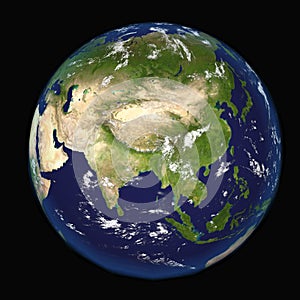 Asia seen from space 3d illustration Elements of this image furnished by NASA