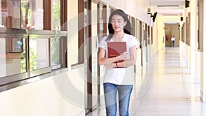 Asia thai china student university beautiful girl read a book