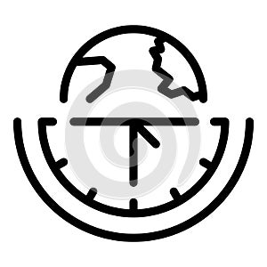 Asia time icon outline vector. World zone