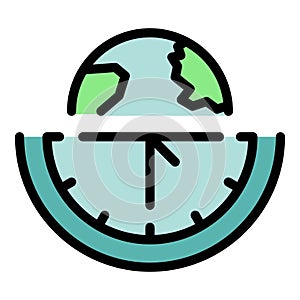 Asia time icon vector flat