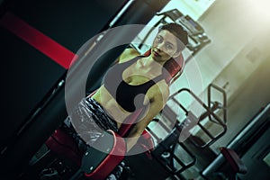 Asia woman in fitness gym