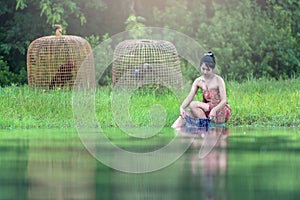 Asia woman Hand washing