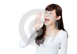 Asia woman shouting