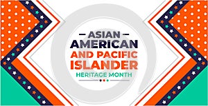 Asian American and Pacific Islander Heritage Month background or banner design template