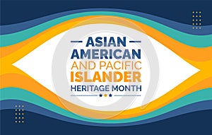 Asian American and Pacific Islander Heritage Month background or banner design template