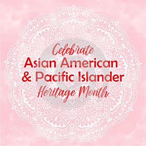 Asian American Pacific Islander Heritage month square template with abstract vector watercolor paint textured paper