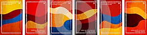 Asian American and Pacific Islander Heritage Month theme shiny color tone, hues crush paper vertical background. 6 set collection