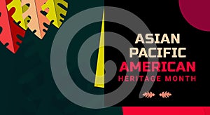 Asian American and Pacific Islander Heritage Month. Vector banner for ads, social media, card, poster, background