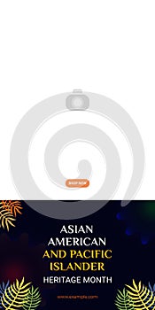 Asian American and Pacific Islander Heritage Month. Vector banner for ads, social media, card, poster, background