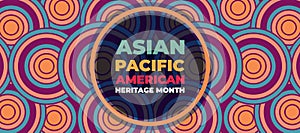 Asian American and Pacific Islander Heritage Month. Vector banner for ads, social media, card, poster, background