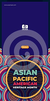 Asian American and Pacific Islander Heritage Month. Vector banner for ads, social media, card, poster, background