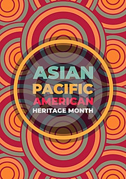 Asian American and Pacific Islander Heritage Month. Vector banner for ads, social media, card, poster, background