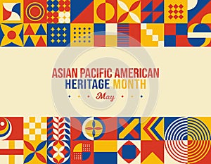 Asian American and Pacific Islander Heritage Month Vector Illustration. May Awareness and Celebration. Neo Geometric pattern