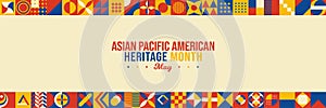 Asian American and Pacific Islander Heritage Month Vector Illustration. May Awareness and Celebration. Neo Geometric pattern