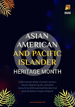 Asian American and Pacific Islander Heritage Month. Vector poster for ads, social media, card, banner, background