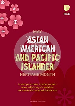 Asian American and Pacific Islander Heritage Month. Vector poster for ads, social media, card, banner, background