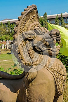 Asian animal guard statue in Thailand Wat