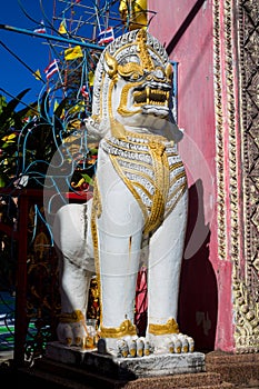 Asian animal guard statue in Thailand Wat