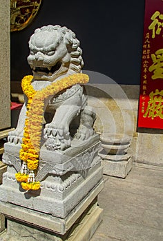 Asian animal guard statue in Thailand Wat