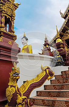 Asian animal guard statue in Thailand Wat