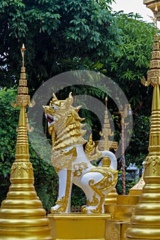 Asian animal guard statue in Thailand Wat