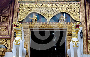 Asian animal guard statue in Thailand Wat