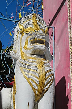 Asian animal guard statue in Thailand Wat