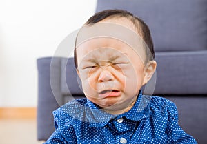 Asian baby boy crying