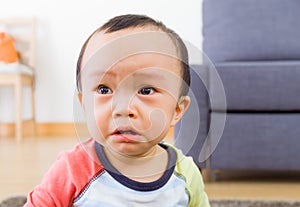 Asian baby boy crying