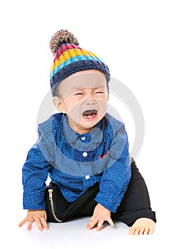 Asian baby boy crying