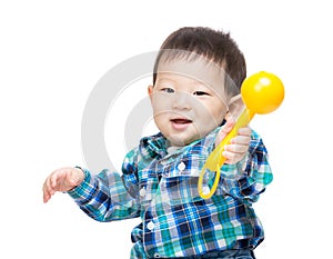 Asian baby boy play toy