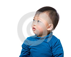 Asian baby boy side profile