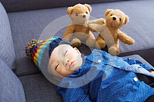 Asian baby boy sleeping