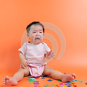 Asian baby crying