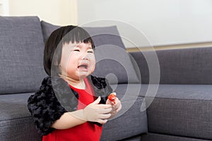 Asian baby girl crying