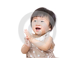 Asian baby girl feeling excited