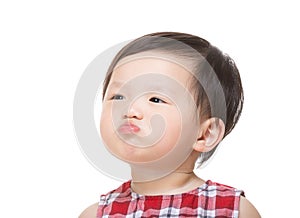 Asian baby girl pout lip